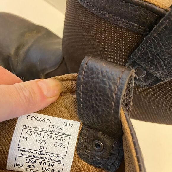 CE Schmidt waterproof work boots‎ steel toe 10 wide EH brown main image 8
